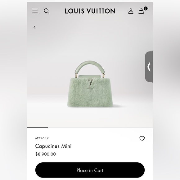 ❌SOLD!🔥NEW! Louis Vuitton•Mink Fur Capucines Mini with Crossbody Strap - Picture 13 of 13